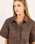 STORIES BE TOLD CRUCIAL DENIM SHORT SLEEVE SHACKET