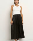AMONG THE BRAVE CRYSTALISED PU PLEASTED MIDI SKIRT