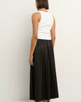 AMONG THE BRAVE CRYSTALISED PU PLEASTED MIDI SKIRT