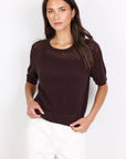 IVY + JACK DAPPLE BOXY KNIT LACE TEE