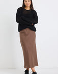 RE:UNION BLISS LINEN BIAS MIDI SKIRT