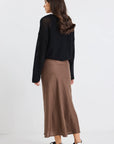 RE:UNION BLISS LINEN BIAS MIDI SKIRT