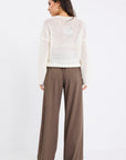 AMONG THE BRAVE INSTINCTIVE TWILL WIDE LEG ELASTIC BACK PANTS