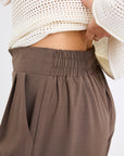 AMONG THE BRAVE INSTINCTIVE TWILL WIDE LEG ELASTIC BACK PANTS