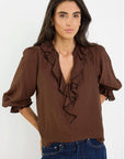 IVY+JACK DECORATE FRILL TOP