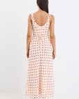 GEORGIA MAE DELIGHTFUL CREAM POLKA DOT GEORGETTE BIAS SLIP MAXI DRESS
