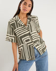 STORIES BE TOLD DISPATCH MAZE PRINT BOXY SHIRT