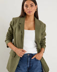 IVY + JACK DOCK RAMIE BLAZER ROLLED SLEEVE BLAZER
