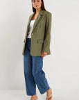 IVY + JACK DOCK RAMIE BLAZER ROLLED SLEEVE BLAZER