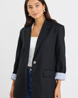 IVY + JACK DOCK RAMIE ROLLED SLEEVE BLAZER