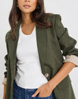 IVY + JACK DOCK RAMIE ROLLED SLEEVE BLAZER