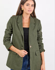 IVY + JACK DOCK RAMIE BLAZER ROLLED SLEEVE BLAZER