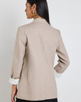 IVY + JACK DOCK RAMIE ROLLED SLEEVE BLAZER