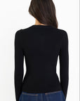 AMONG THE BRAVE DUPLICATION RIB KNIT COLLARED CARDIGAN