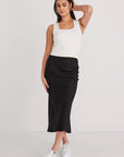 RE:UNION BLISS LINEN BIAS MIDI SKIRT