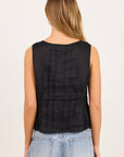 STORIES BE TOLD ENCOURAGE LINEN PINTUCK BOATNECK TOP