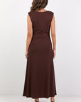 GEORGIA ZOE ENVELOPE CHOCOALTE SLEEVELESS KNIT MAXI DRESS