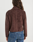 AMONG THE BRAVE EXHIBIT MOCK SUEDE BUTTON FRONT CROPPED JACKET