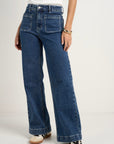 AMONG THE BRAVE ZOEY HIGH RISE WIDE LEG POCKET JEAN