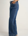 AMONG THE BRAVE ZOEY HIGH RISE WIDE LEG POCKET JEAN
