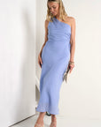 AMONG THE BRAVE FANTASY ONE SHOULDER MIDI DRESS