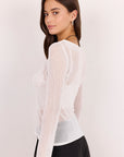 IVY + JACK FILIGREE MESH LONG SLEEVE KNIT TOP