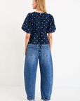 STORIES BE TOLD FINALI POLKA DOT BUBBLE SLEEVE TOP