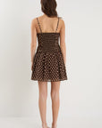 AMONG THE BRAVE FLORENTINE POLKA DOT STRAPLESS MINI DRESS