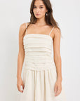 AMONG THE BRAVE FLORENTINE STRAPLESS PLEATED BODICE MINI DRESS