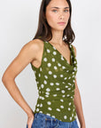GEORGIA ZOE FRUITFUL POLKA DOT GEORGETTE TIE BACK SLIP TOP