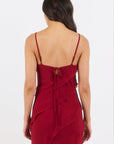 GEORGIA ZOE GALORE BIAS RUFFLE SLIP MAXI DRESS