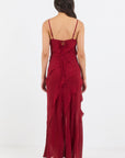 GEORGIA ZOE GALORE BIAS RUFFLE SLIP MAXI DRESS