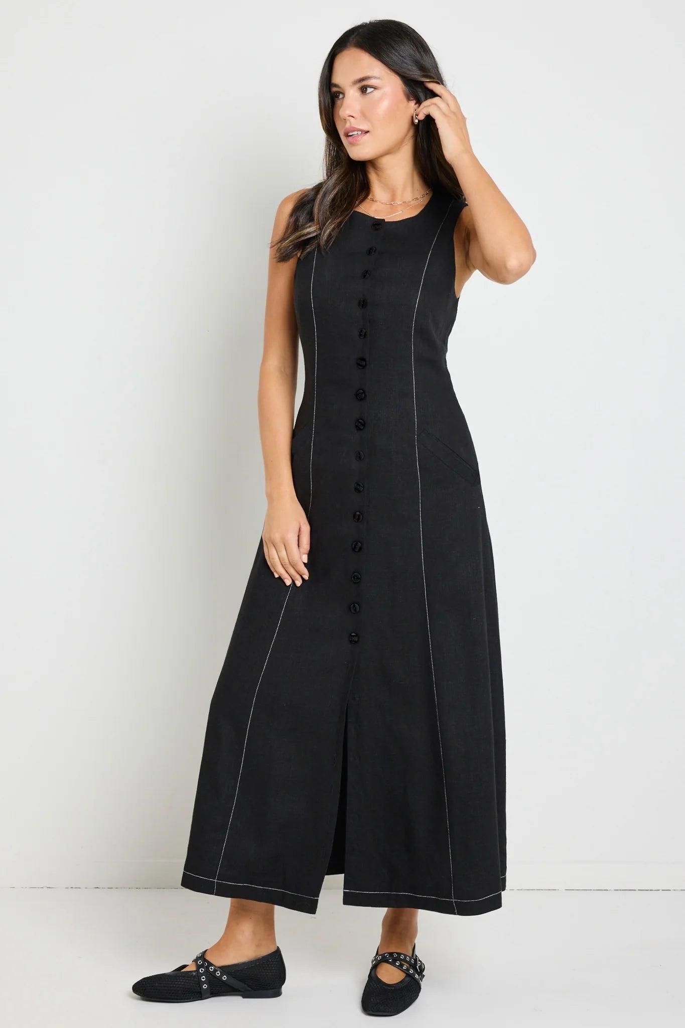 knee length dresses for ladies Threadbare Women's Red 2-in-1 Sleeveless Knitted Vest Maxi Dress main image 0