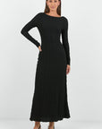 AMONG THE BRAVE HABITAT STRETCH LACE KNIT LONG SLEEVED MAXI DRESS