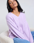 IVY + JACK DUSTY LILAC V NECK KNIT JUMPER