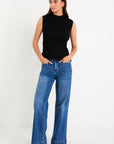 AMONG THE BRAVE HEROIC SLEEVELESS FUNNEL NECK RIB KNIT TOP