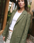 IVY + JACK DOCK RAMIE BLAZER ROLLED SLEEVE BLAZER