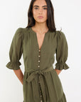 BY ROSA. IRRESISTIBLESS BUTTON FRONT MAXI DRESS