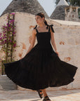 AMONG THE BRAVE ISABELLA COTTON POPLIN STRAPPY TIERED MAXI DRESS