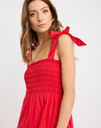 IVY + JACK ISABELLA RED COTTON POPLIN STRAPPY TIERED MAXI DRESS