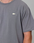 JUST ANOTHER FISHERMAN STAMP SEA TEE - CHARCOAL