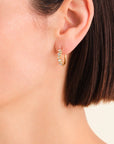 ROSEFIELD PLAYFUL CRYSTAL BAGUETTE HOOPS