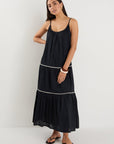 IVY + JACK LATELY STRAPPY TIERED MAXI DRESS