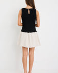RE:UNION LAUREL SLEEVELESS SHIRRED BODICE MINI DRESS