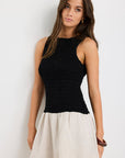 RE:UNION LAUREL SLEEVELESS SHIRRED BODICE MINI DRESS