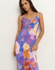 GEORGIE MAE LAVISH FLORAL TIE BACK BIAS SLIP DRESS