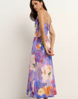 GEORGIE MAE LAVISH FLORAL TIE BACK BIAS SLIP DRESS
