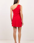 GEORGIA ZOE LEISURE ONE SHOULDER RUCHED MINI DRESS