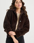 STORIES BE TOLD LODGE FAUX FUR JACKET