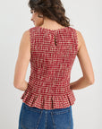 IVY + JACK LONELY GINGHAM SHIRRED SHELL TOP